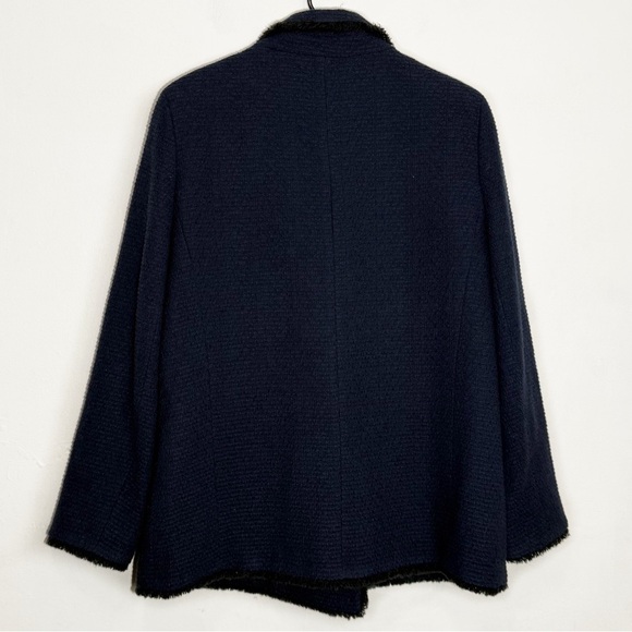 Helene Berman London x Anthropologie Tweed Double-Breasted Blazer, Navy Blue 10 - Picture 7 of 9